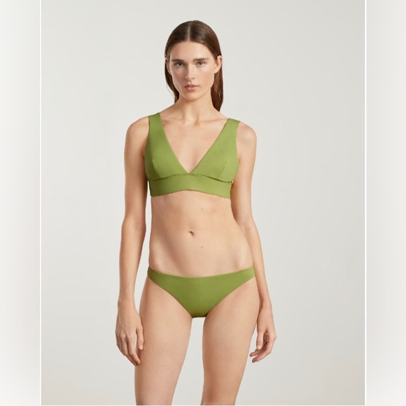 Everlane Bikini Bottom Women's Size Small Green Pepper Moderate‎ Coverage NWT - Picture 8 of 13